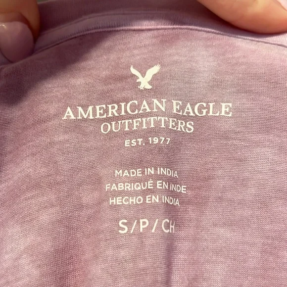 American Eagle Lavender Open Weave Tie-Dye Women's Top - Picture 2 of 4